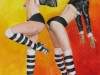 475# Pin-up Girls 08 (Zwei paar geringelte Socken) 31x44cm